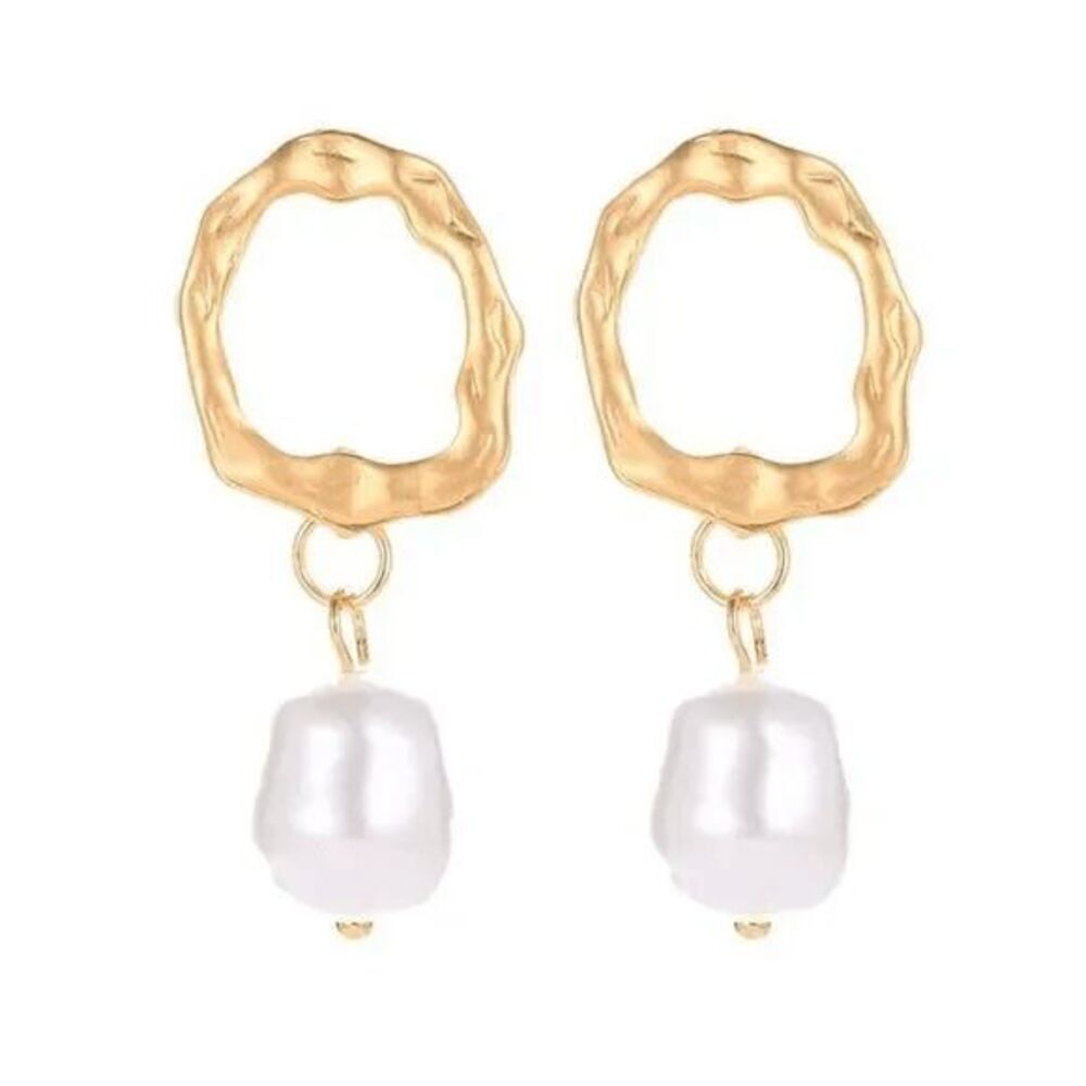 Ladies Dangle Fashion Pearl Round Earrings - Picture 5 of 6